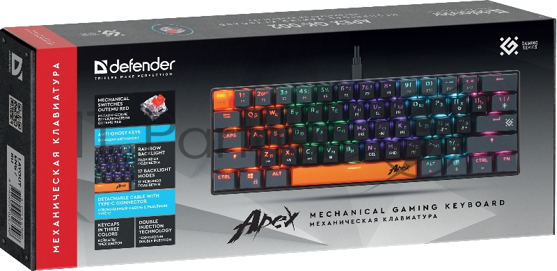 Клавиатура DEFENDER USB APEX GK-002 RU 45003