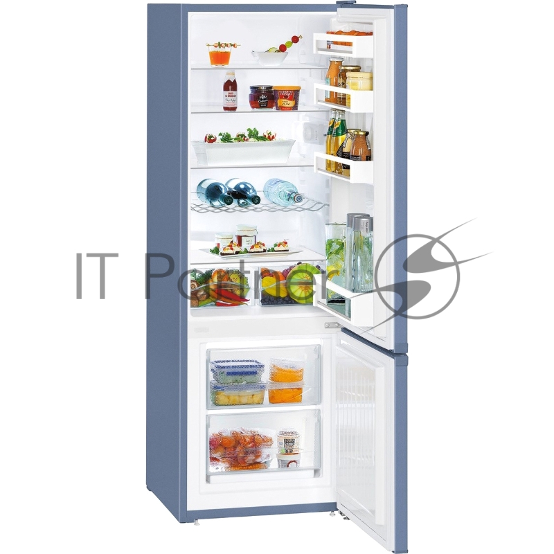 Холодильник Liebherr/ 161.2x55x63, объем камер 212+53, морозильная камера снизу, синий