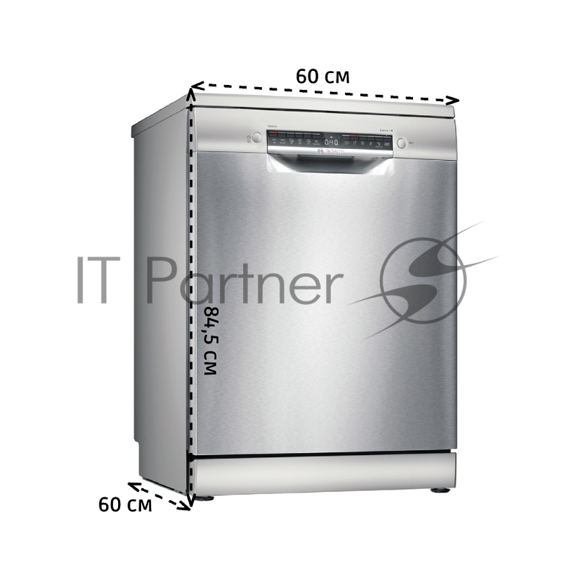 Serie 4, Отдельностоящая посудомоечная машина 60см14 комплектов, 3 корзины ,цвет: нержавеющая сталь Класс A-A-A уровень шума 50 дБ инверторный мотор 6 программ,