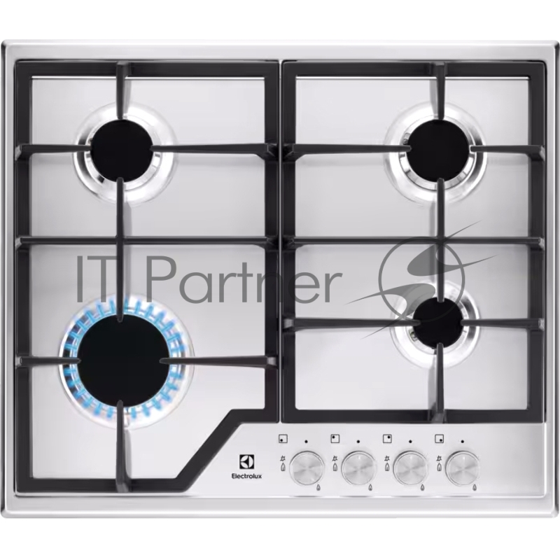 Встраиваемые газовые панели ELECTROLUX/ Газ, 60 см, газовая, эмаль, независимая, электроподжиг, газ-контроль, нержавеющая сталь