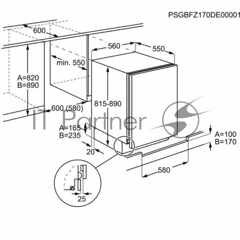 Встраиваемые морозильные камеры ELECTROLUX/ Морозильник встраиваемый, высотой 0,82 м., шириной 56 см., глубиной 55 см., система охлаждения в морозильной камере - статическая, электронное управление
