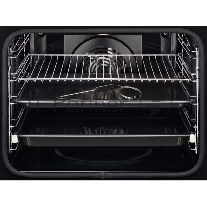 Встраиваемые электрические духовки ELECTROLUX/ Духовой шкаф с паром SteamBake, 9 режимов, основной цвет - черный, утапливаемые переключатели, цветной ЖК-дисплей, будильник, таймер отключения, отложенный старт, хромированные направляющие из нержавеюще