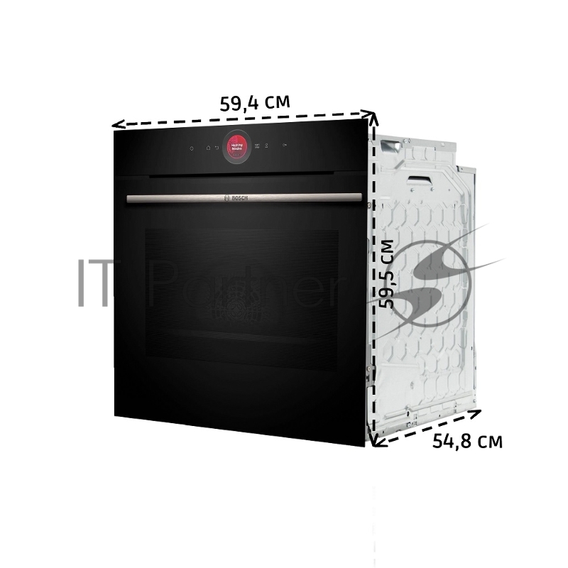 Встраиваемый духовой шкаф с 14 режимами нагрева,контроль температуры от 30 °C до 300 °C,объем 71 л,Eco Clean Direct,TFT сенсорный дисплей,дверь с SoftClose и SoftOpen, Bosch Assist,система очистки пиролитическая,черный цвет