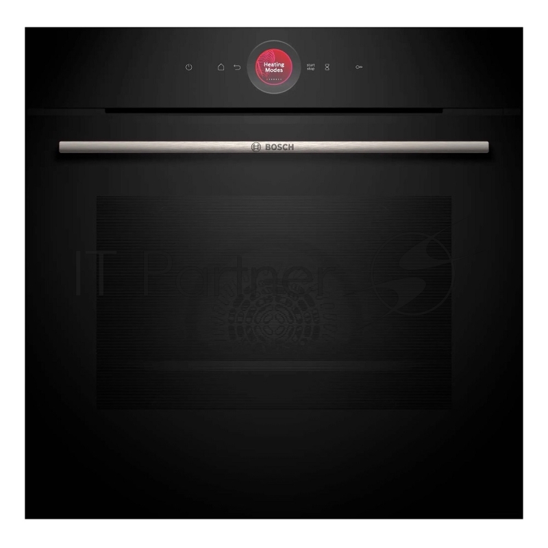 Встраиваемый духовой шкаф с 14 режимами нагрева,контроль температуры от 30 °C до 300 °C,объем 71 л,Eco Clean Direct,TFT сенсорный дисплей,дверь с SoftClose и SoftOpen, Bosch Assist,система очистки пиролитическая,черный цвет