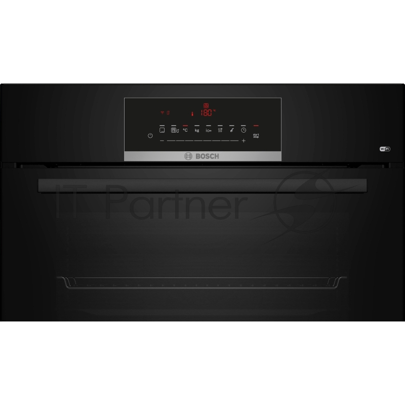 Встраиваемый духовой шкаф Bosch, Serie 8, объем 67 л , 12 режимов нагрева, 4D Hotair, телескопические направляющие, пиролиз, сенсорное управление, 40 автоматических программ, цвет черный