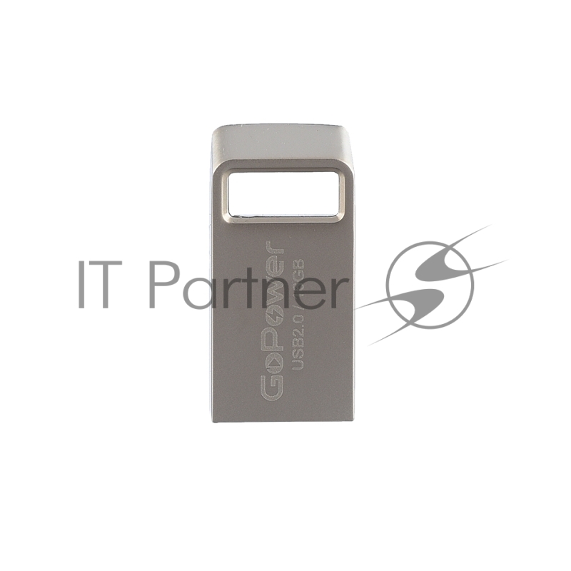 Флеш-накопитель GoPower MINI 16GB USB2.0 металл серебряный (1/50/1000)