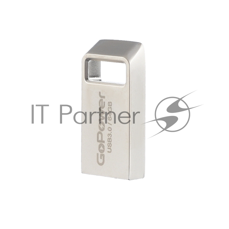Флеш-накопитель GoPower MINI 64GB USB3.0 металл серебряный (1/50/1000)