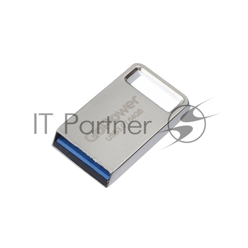 Флеш-накопитель GoPower MINI 64GB USB3.0 металл серебряный (1/50/1000)