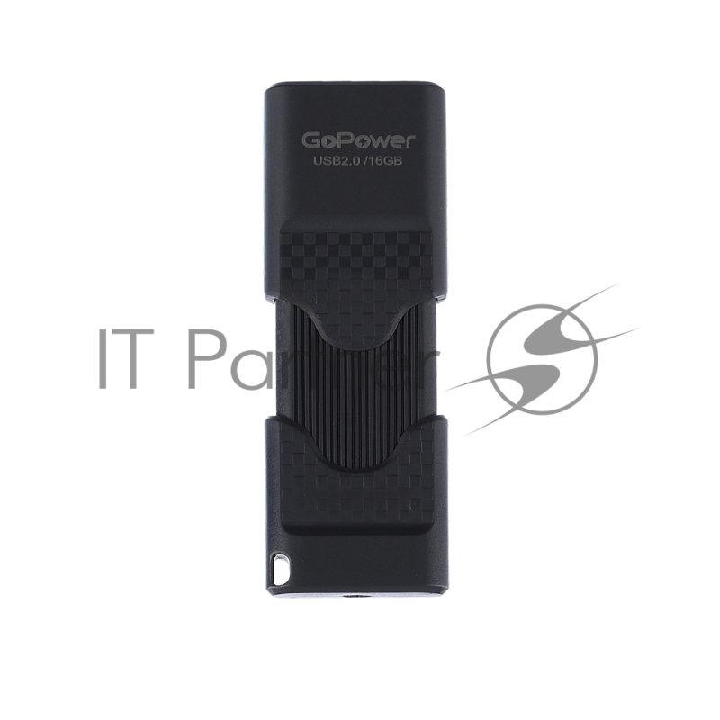 Флеш-накопитель GoPower SLIDER 16GB USB2.0 пластик черный матовый (1/50/1000)