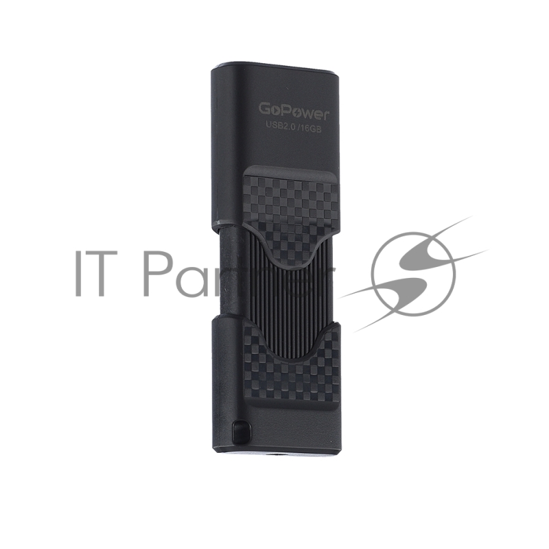 Флеш-накопитель GoPower SLIDER 16GB USB2.0 пластик черный матовый (1/50/1000)