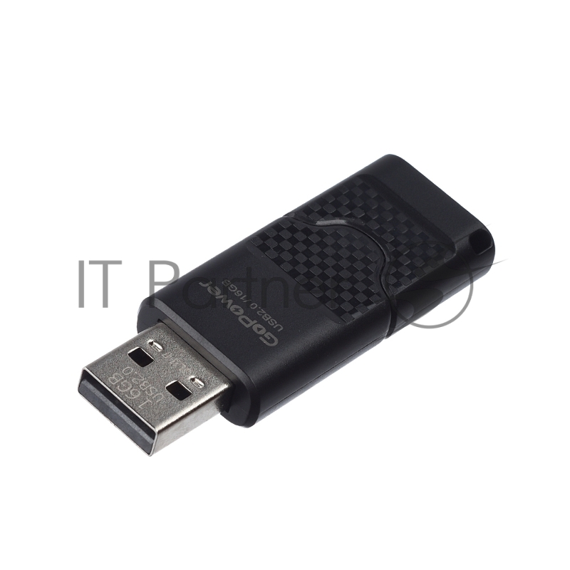 Флеш-накопитель GoPower SLIDER 16GB USB2.0 пластик черный матовый (1/50/1000)