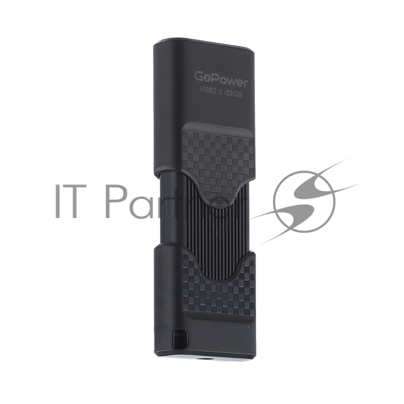 Флеш-накопитель GoPower SLIDER 32GB USB2.0 пластик черный матовый (1/50/1000)