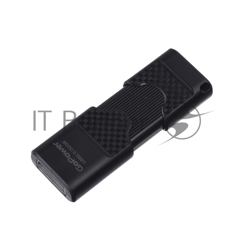 Флеш-накопитель GoPower SLIDER 32GB USB2.0 пластик черный матовый (1/50/1000)