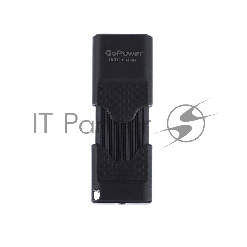 Флеш-накопитель GoPower SLIDER 4GB USB2.0 пластик черный матовый (1/50/1000)