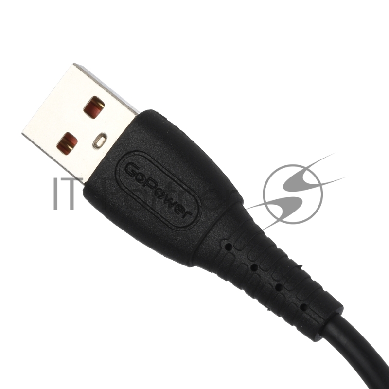 Кабель GoPower GP07M USB (m)-microUSB (m) 1.0м 2.4A силикон черный (1/200/800)