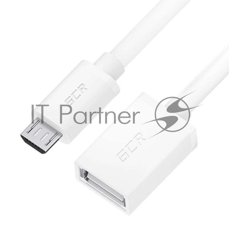 Адаптер переходник OTG 0.15m USB, microB 5pin/AF, белый, 28/28 AWG, экран, морозостойкий, GCR-GCR-53043