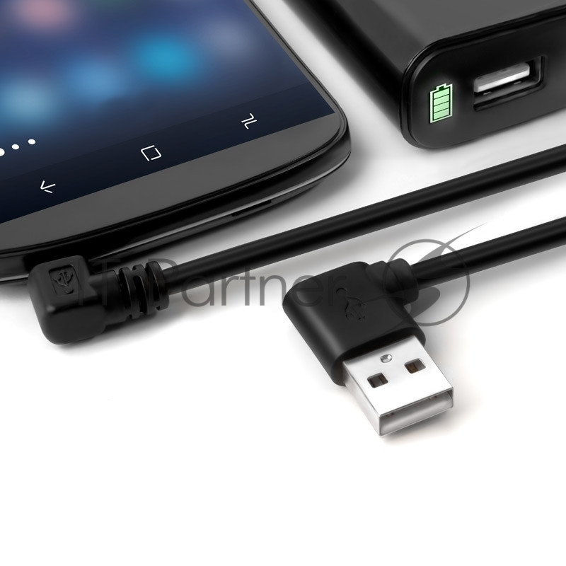Кабель 0.3m MicroUSB угловой левый, 28/28 AWG, GCR-AUA8AMCB6-BB2S-0.3m