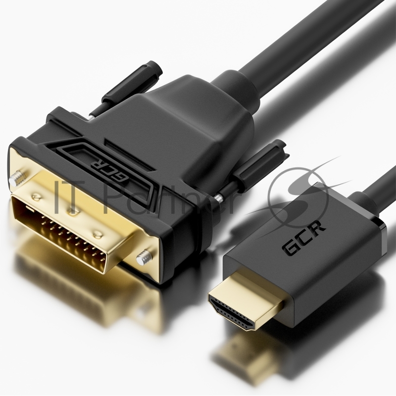 Кабель 20.0m HDMI-DVI черный, OD8.0mm, 28 AWG, позолоченные контакты, 19M / 25M Dual Link, тройной экран