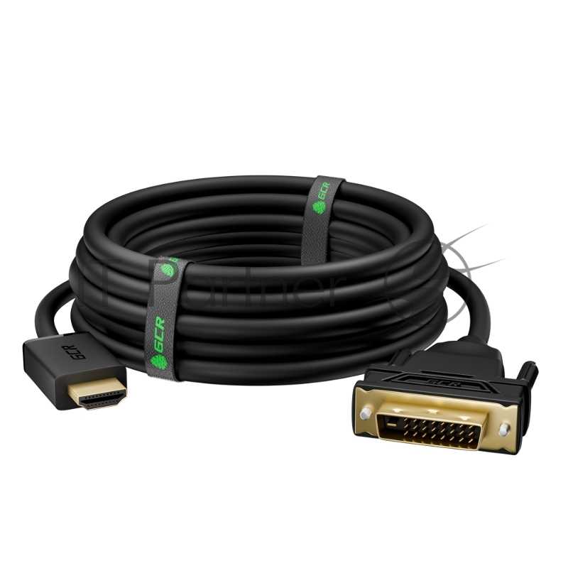Кабель 20.0m HDMI-DVI черный, OD8.0mm, 28 AWG, позолоченные контакты, 19M / 25M Dual Link, тройной экран