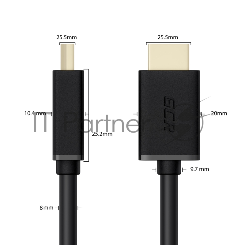 Кабель 20.0m HDMI-DVI черный, OD8.0mm, 28 AWG, позолоченные контакты, 19M / 25M Dual Link, тройной экран