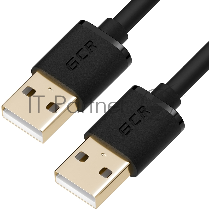 Кабель 3.0m USB 2.0, AM/AM, черный, позолоченные контакты, 28/28 AWG, экран, армированный, морозостойкий