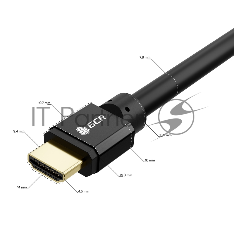 Кабель 5.0m HDMI 2.1, черный, 8K 60Hz, 4K 144Hz, динамический HDR, 4:4:4, Ultra HD, 48.0 Гбит/с, 2 Х экран, армирование, GCR-55553