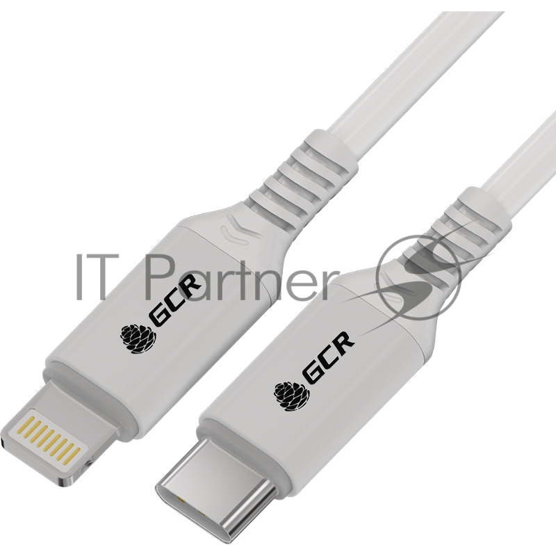 Кабель PREMIUM 1.0m TypeC/Lightning MFI POWER DELIVERY 18 W, быстрая зарядка, белый силикон, AL case белый, белый ПВХ, GCR-53533