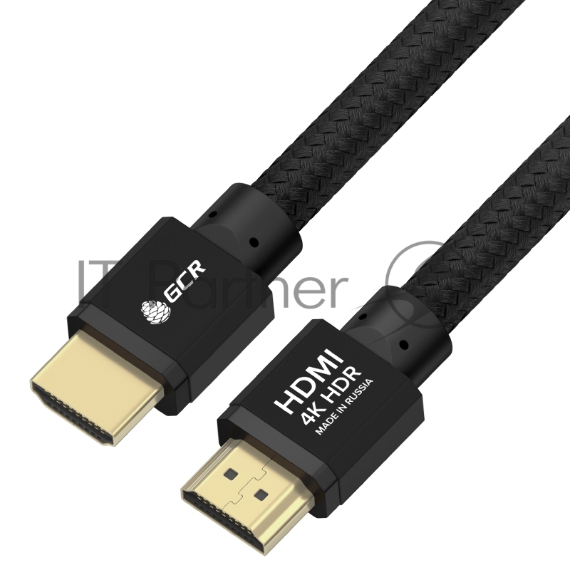 Кабель PROF 0.5m HDMI 2.0, черный ECO Soft капрон, AL корпус черный, HDR 4:4:4, Ultra HD, 4K 60Hz/5K*30Hz, 3D, 18.0 Гбит/с, 28AWG, GCR-54984