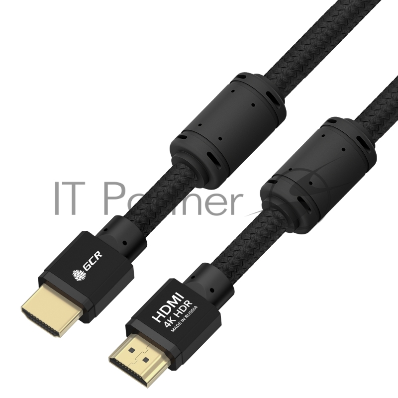 Кабель PROF 10.0m HDMI 2.0, черный ECO Soft капрон, AL корпус черный, фер. кольца, HDR 4:4:4, Ultra HD, 4K 60Hz/5K*30Hz, 3D, 18.0 Гбит/с, 28AWG, GCR-54991