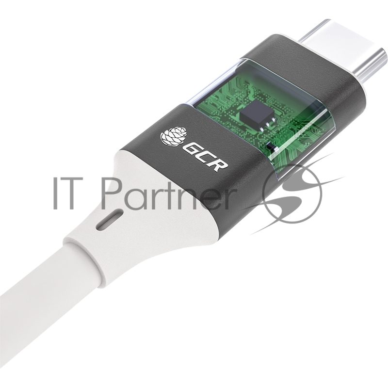 Кабель USB 3.1 Type C-С 1.0m белый, 100W/20V/5A, M/M, TPE, AL сase черный, белый ПВХ, экран, армированный, GCR-50866