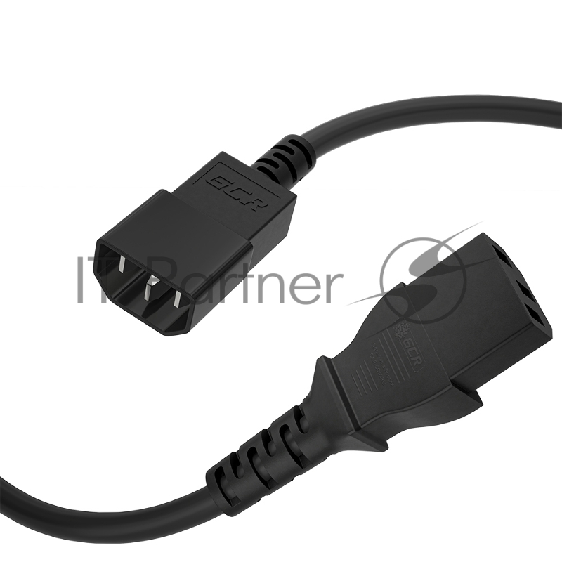 Кабель питания PROF удлинитель 1.0m, С13 - С14, черный, 3*1,0mm, GCR-54335