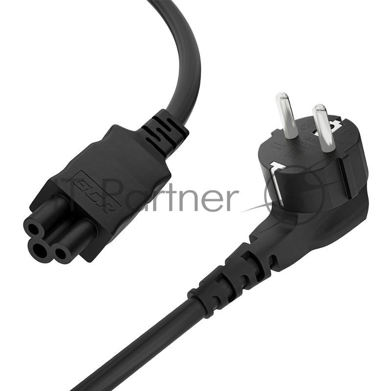 Кабель питания для ноутбука 3.0m, Евровилка угловая - С5, черный, 3*0,5mm, GCR-54408