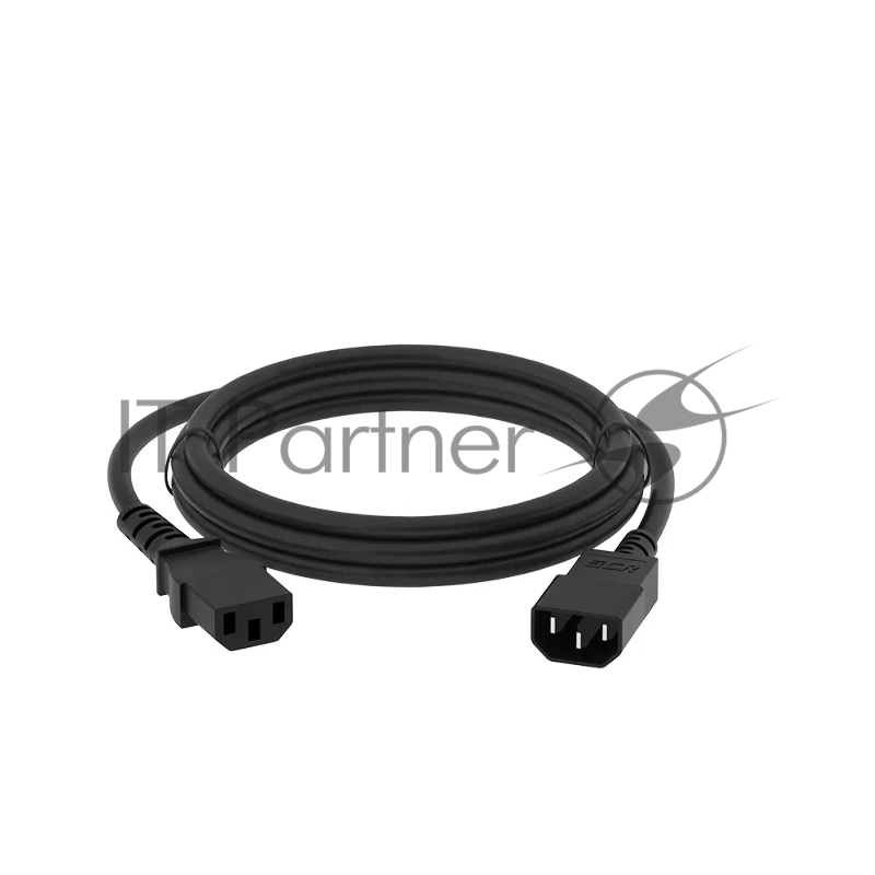 Кабель питания удлинитель 1.0m, С13 - С14, черный, 3*0,75mm