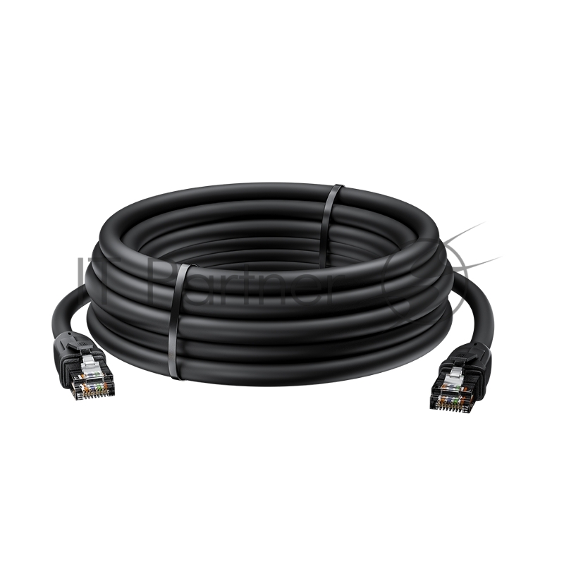Патч-корд PROF прямой 10.0m, UTP медь кат.6, че, 24 AWG, ethernet high speed 10 Гбит/с, RJ45, T568B, GCR-52585