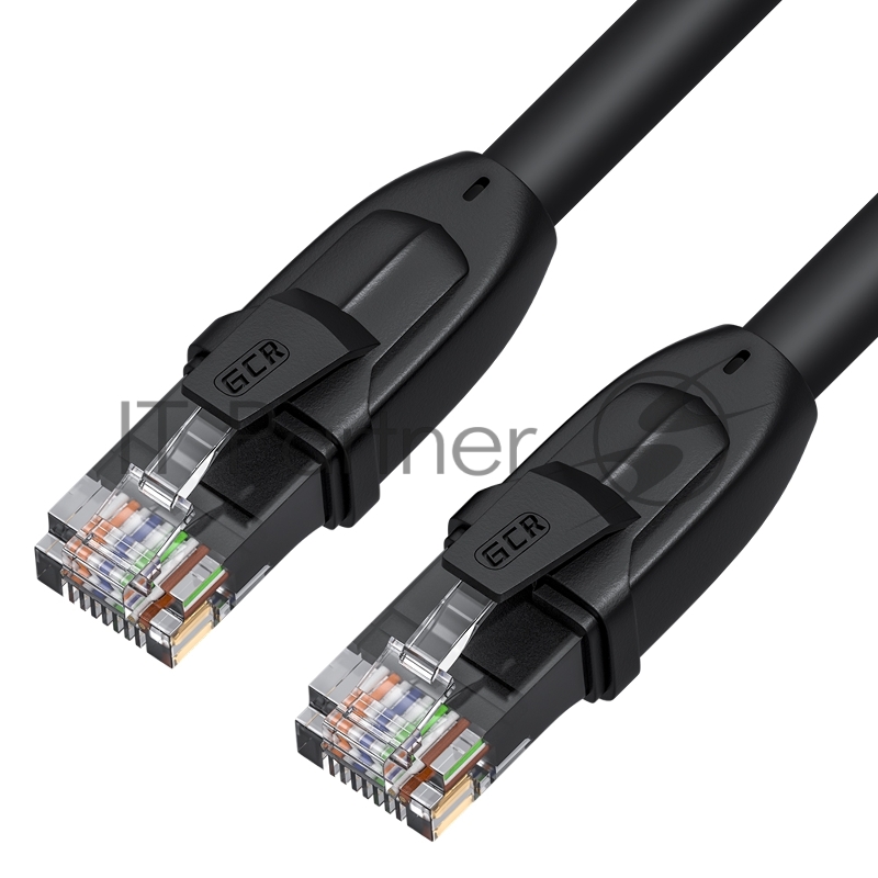 Патч-корд PROF прямой 20.0m, UTP медь кат.6, че, 24 AWG, ethernet high speed 10 Гбит/с, RJ45, T568B, GCR-52589