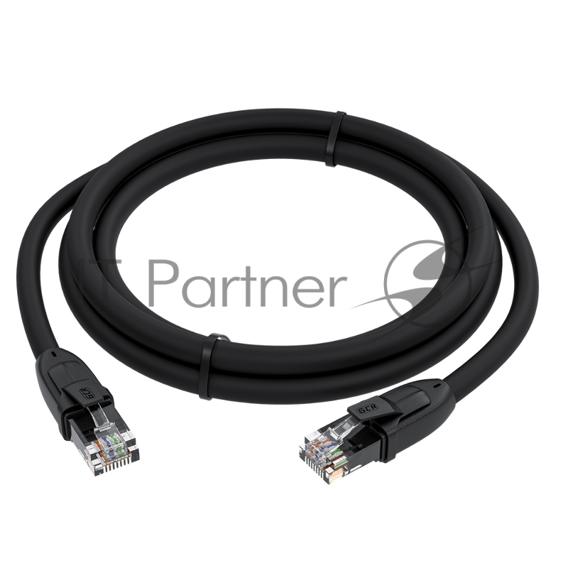 Патч-корд PROF прямой 3.0m, UTP медь кат.6, че, 24 AWG, ethernet high speed 10 Гбит/с, RJ45, T568B, GCR-52582