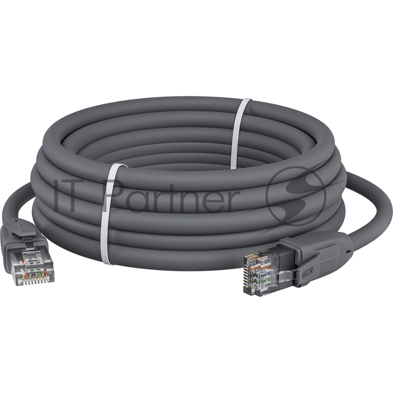 Патч-корд прямой 15.0m UTP кат.6, серый, 24 AWG, ethernet high speed, RJ45, T568B, GCR-52598