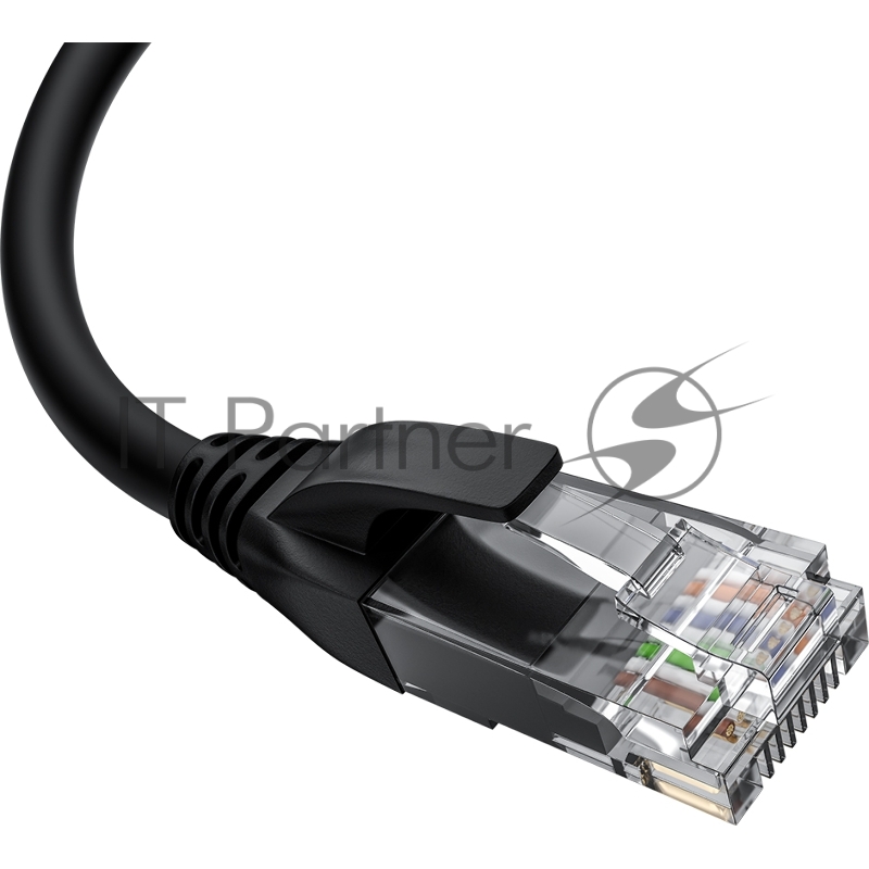 Патч-корд прямой 7.5m UTP кат.5e, черный, верхний угол, литой, ethernet high speed, RJ45, T568B