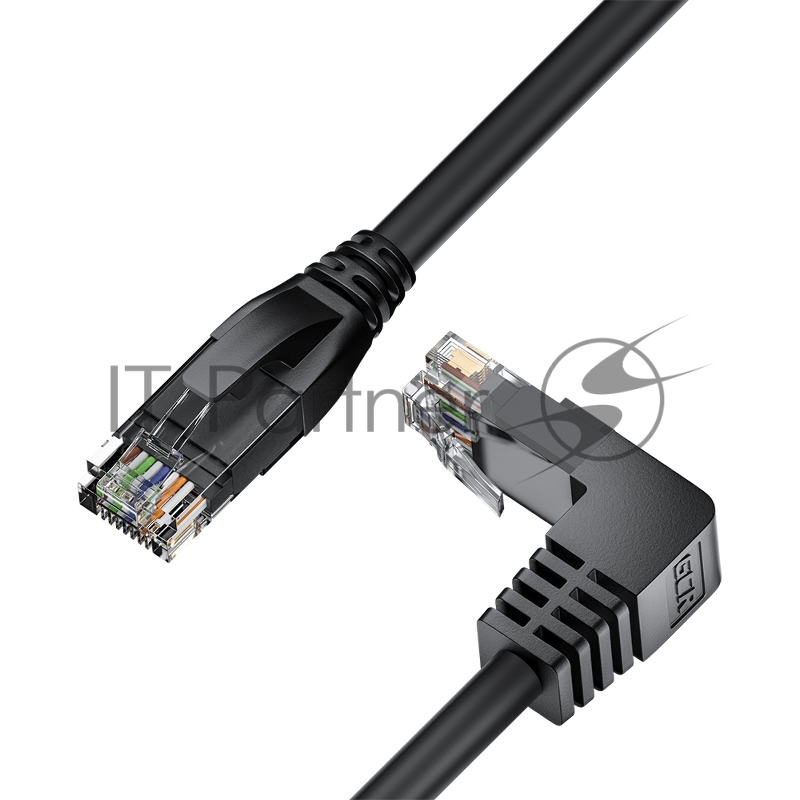 Патч-корд прямой 7.5m UTP кат.5e, черный, верхний угол, литой, ethernet high speed, RJ45, T568B