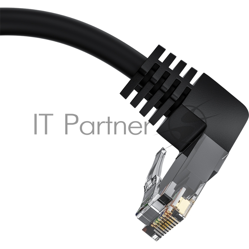 Патч-корд прямой 7.5m UTP кат.5e, черный, верхний угол, литой, ethernet high speed, RJ45, T568B