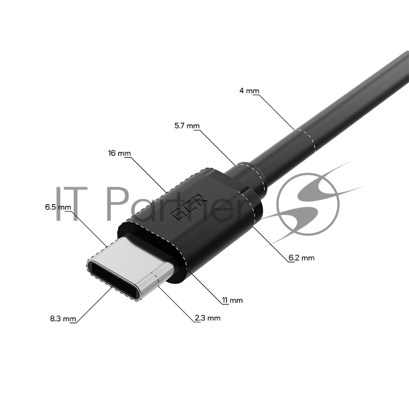 Переходник USB Hub Type-C гибкий 0.35m разветвитель на 3 USB порта, СМ / 3 х AF, черный, GCR-55296