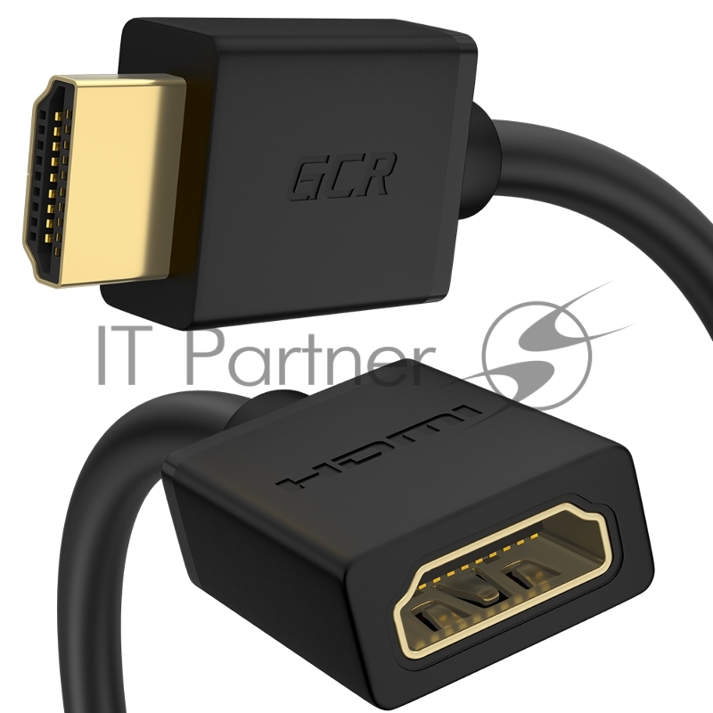 Удлинитель 10.0m v2.0 HDMI-HDMI черный, OD7.3mm, 28/28 AWG, позолоченные контакты, Ethernet 18.0 Гбит/с, 19M / 19F, тройной экран, GCR-51638