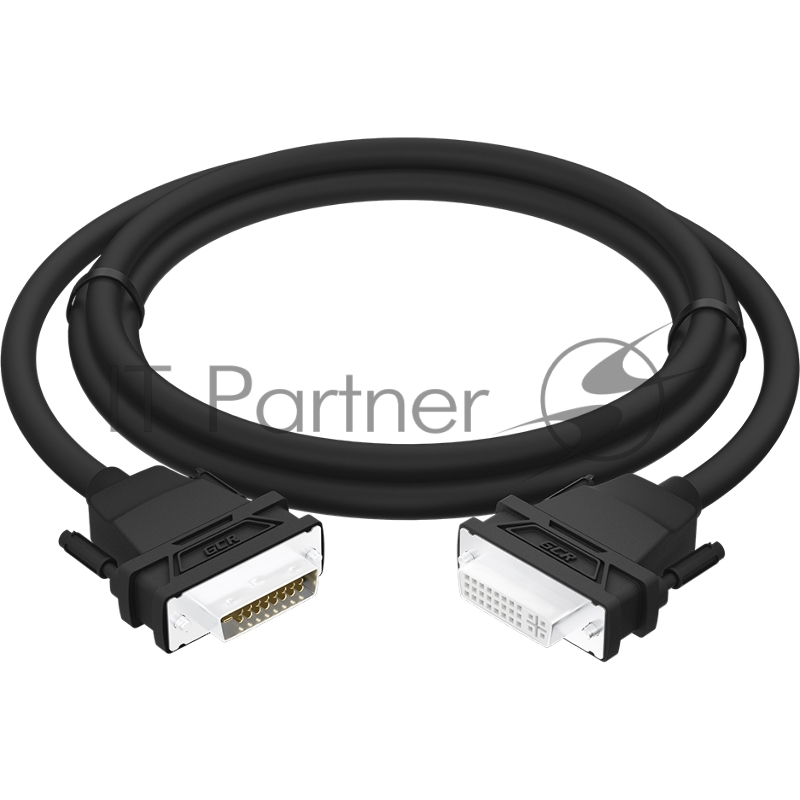 Удлинитель 2.0m DVI-D, черный, DVI/DVI, 25M/25F, FullHD, 28 AWG, GCR-54715
