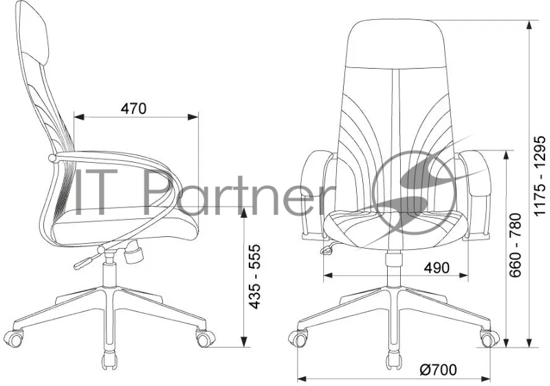 Кресло руководителя Бюрократ CH-610 Fabric серо-голубой Light-28 крестов. пластик
