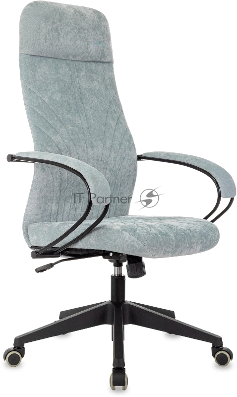 Кресло руководителя Бюрократ CH-610 Fabric серо-голубой Light-28 крестов. пластик