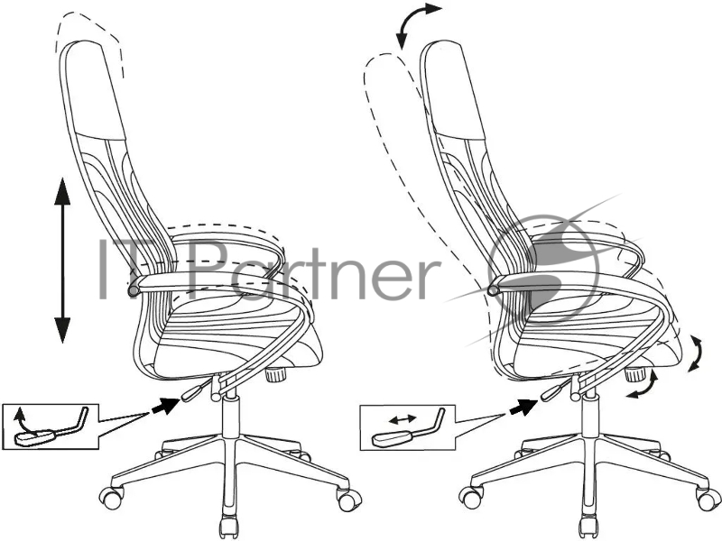 Кресло руководителя Бюрократ CH-610 Fabric серо-голубой Light-28 крестов. пластик