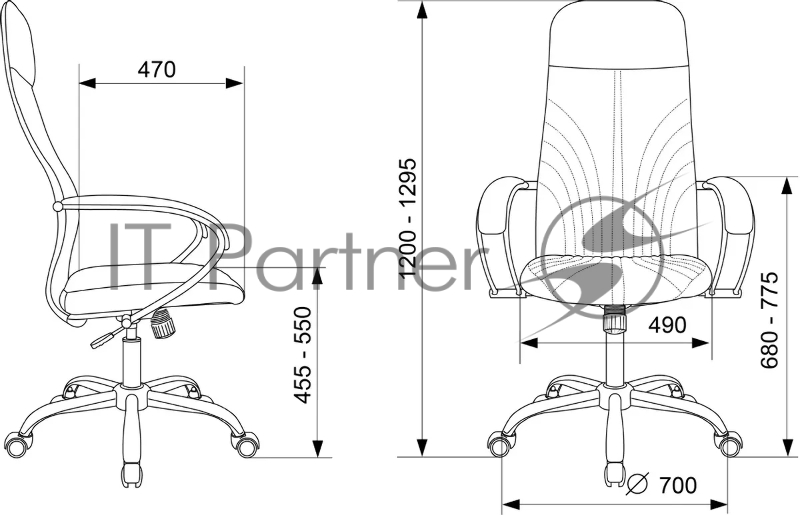 Кресло руководителя Бюрократ CH-610SL темно-серый Alfa 44 крестов. металл хром