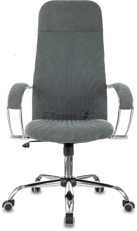 Кресло руководителя Бюрократ CH-610SL темно-серый Alfa 44 крестов. металл хром