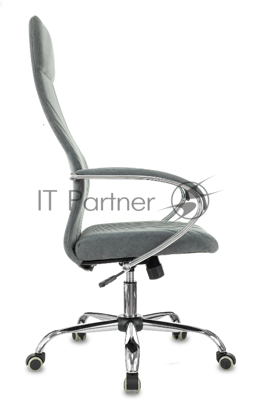 Кресло руководителя Бюрократ CH-610SL темно-серый Alfa 44 крестов. металл хром