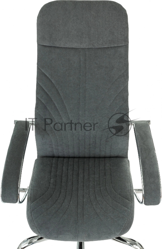 Кресло руководителя Бюрократ CH-610SL темно-серый Alfa 44 крестов. металл хром